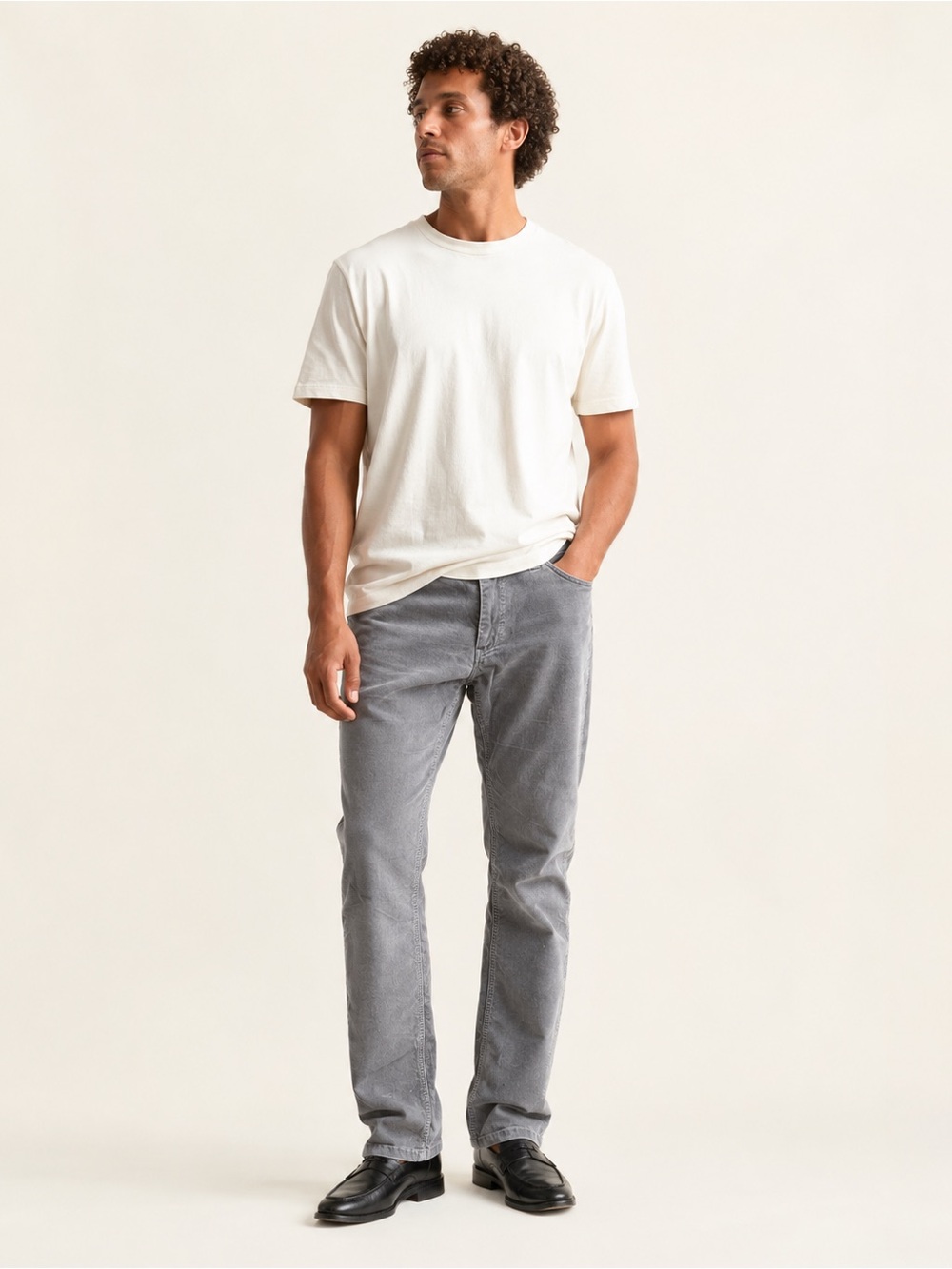 Lacoste Grey Corduroy Pants Slim Straight 5 Pocket 28
